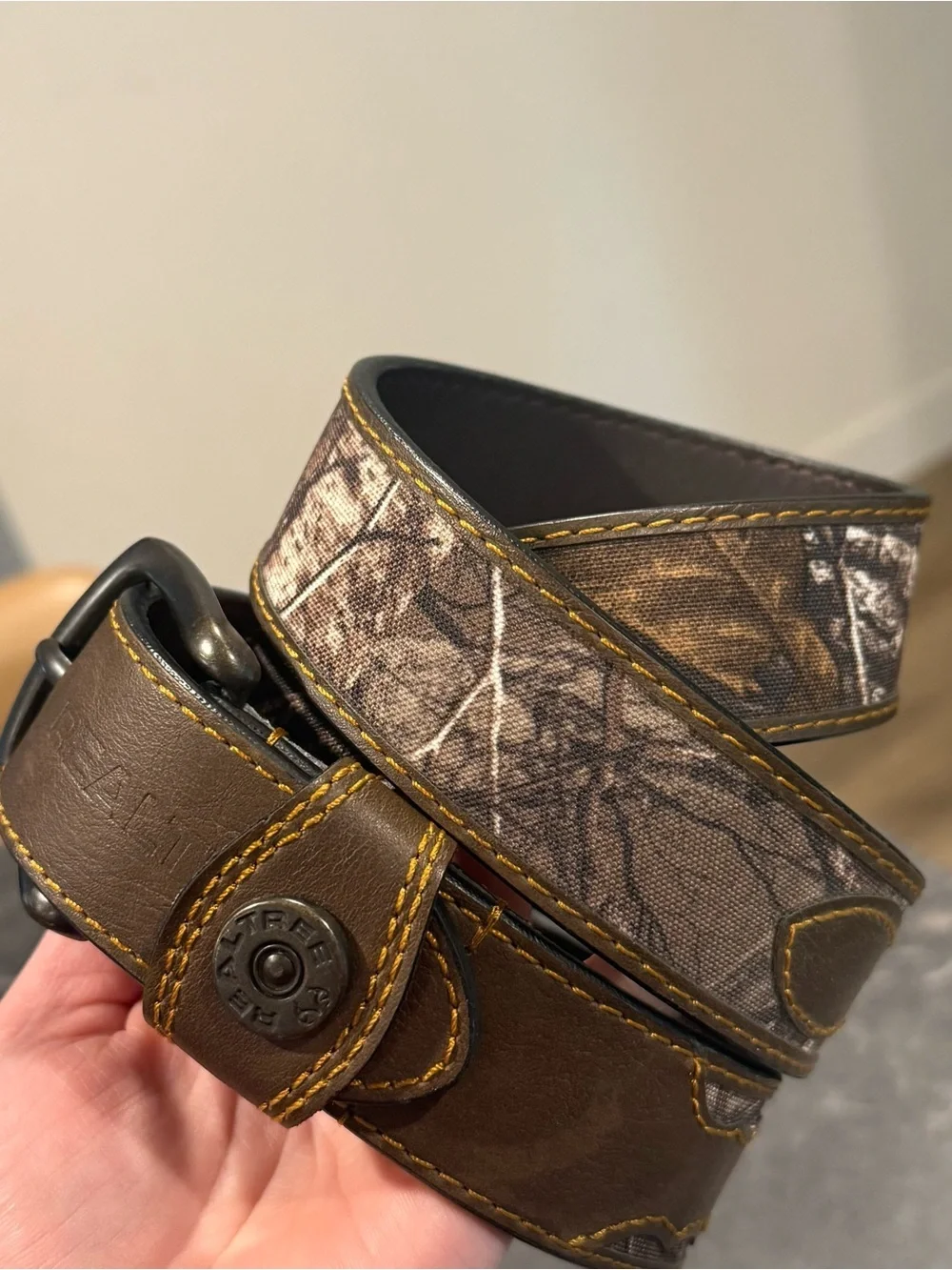 Realtree camoflouge belt camo size 38/40 men green brown leather 95091W/209